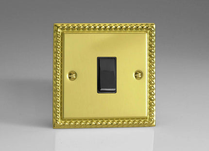 Varilight 1-Gang 10A Retractive Switch Georgian Brass XGBPB