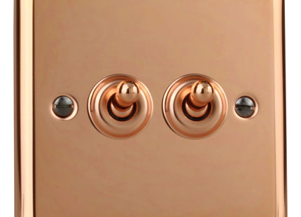 Varilight Urban Polished Copper 2-Gang 2-Way 10 Amp Toggle Switch