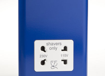 Varilight Dual Voltage Shaver Plug Socket 240V/115V 240V/115V Reflex Blue XYSSW.RB