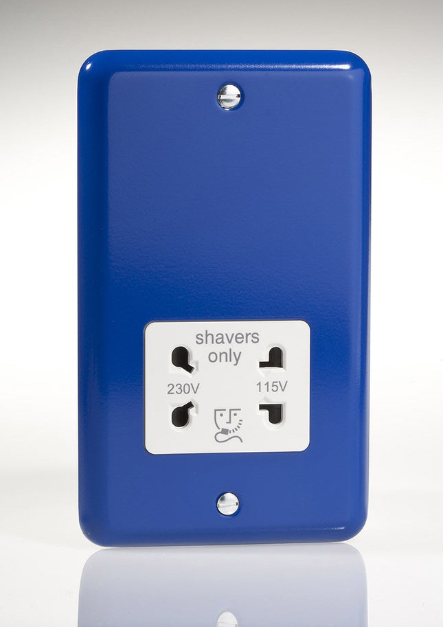 Varilight Dual Voltage Shaver Plug Socket 240V/115V 240V/115V Reflex Blue XYSSW.RB