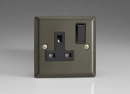 Varilight 1-Gang 13 Amp Single Switched Socket Graphite XP4B