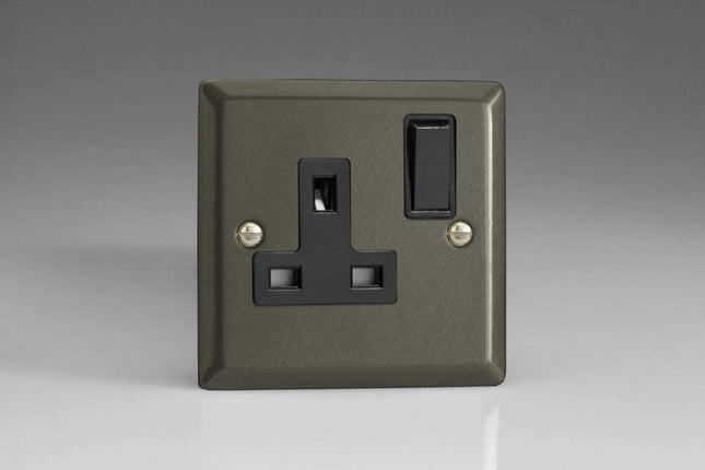 Varilight 1-Gang 13 Amp Single Switched Socket Graphite XP4B