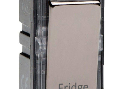 Varilight Iridium Black Powergrid Engraved Module 20 Amp 1-Way Double Pole Switch 'Fridge'