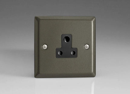 Varilight 1-Gang 5A Round Pin Plug Socket Graphite XPRP5AB