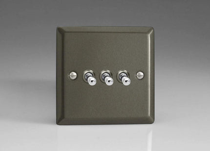 Varilight 3G 1 or 2W 10A Classic Toggle Switch Graphite XPT3