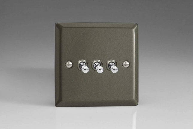 Varilight 3G 1 or 2W 10A Classic Toggle Switch Graphite XPT3