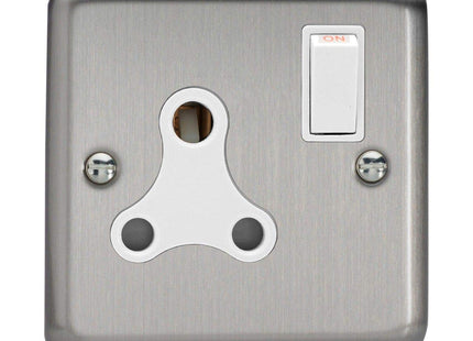 Varilight 1-Gang 15A Round Pin Plug Socket Matt Chrome XSRP15AW