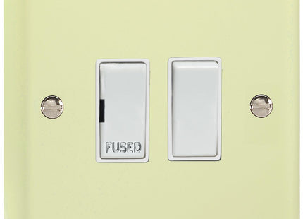 Varilight 1-Gang (Single), 13 Amp Switched Fused Spur, Classic Lily White Chocolate XY6W-WC