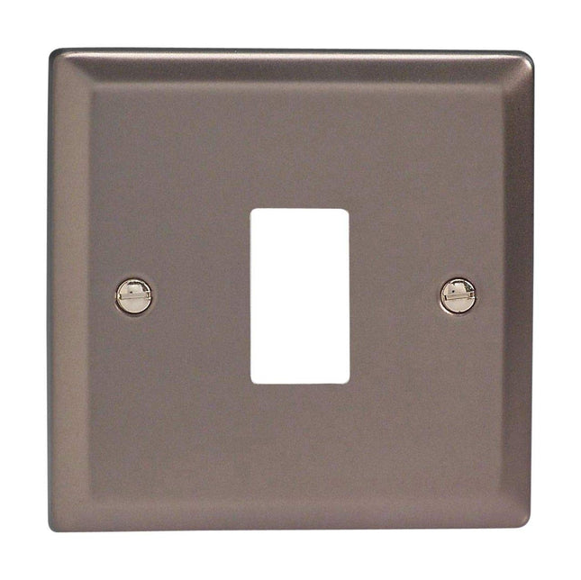 Varilight XRPGY1 Classic Pewter 1-Gang PowerGrid Plate (Single Plate)