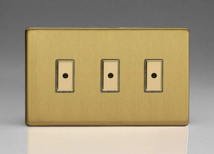 Varilight V-Pro Eclique2 LED Dimmer Switch Remote/Tactile Touch 3-Gang | Brass