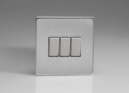 Varilight XDS3S Light Switch Brushed Steel,86x86x25mm