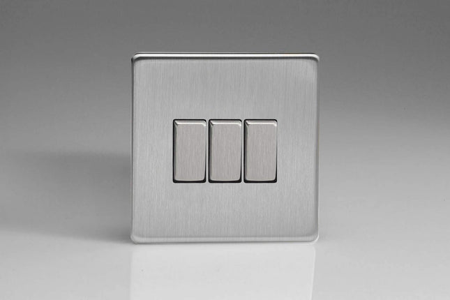 Varilight XDS3S Light Switch Brushed Steel,86x86x25mm