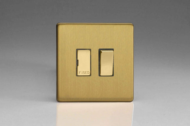 Varilight XDB6DS Switched Fuse Spur No Insert Brushed Brass,86x86x30mm