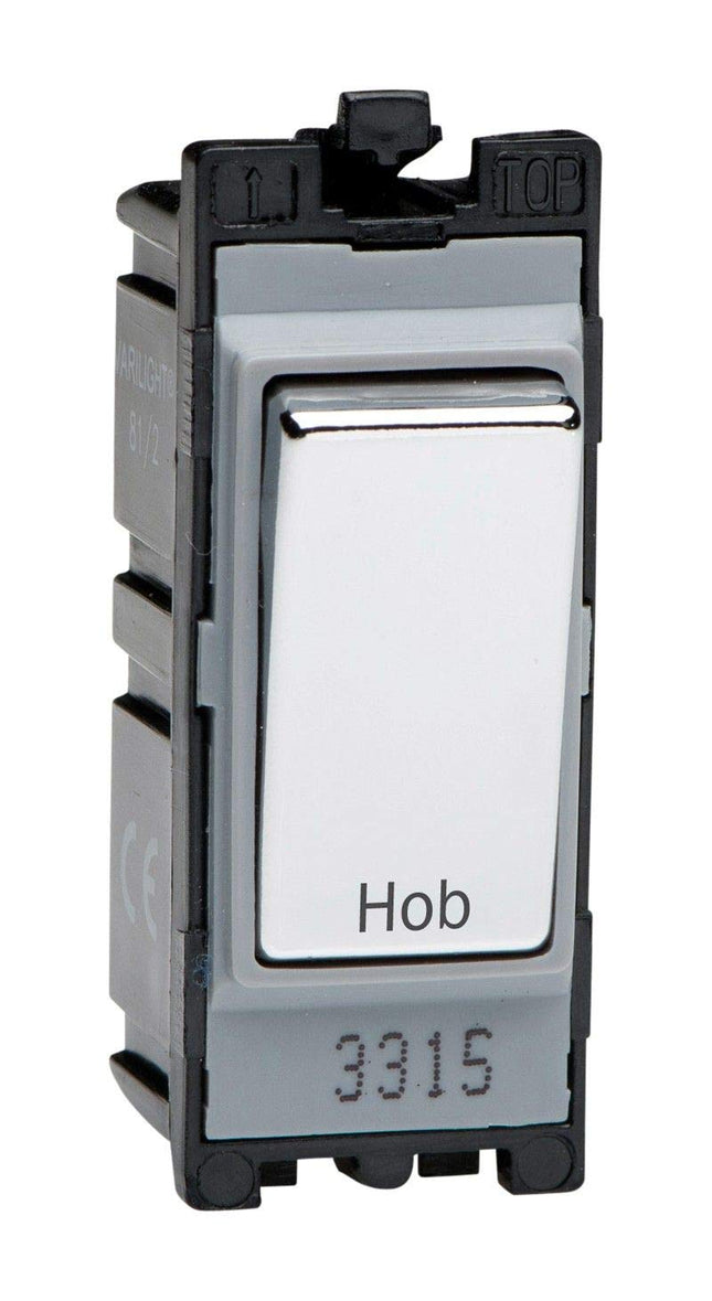 Varilight Engraved 20A 1-Way Double Pole Switch 'Hob' PowerGrid Chrome G201DC.HB