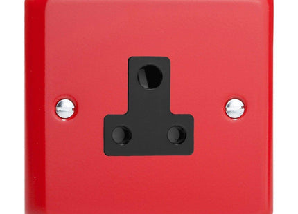 Varilight 1-Gang 5A Round Pin Plug Socket Pillar Box Red XYRP5AB.PR