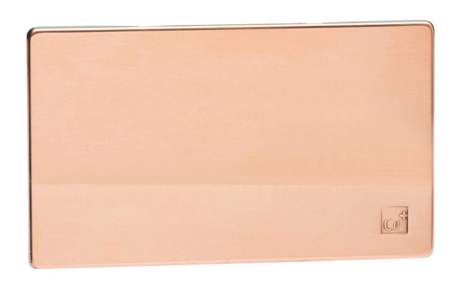 Varilight XDYDBS.AC Screwless Antimicrobial Copper 2-Gang Double Blank Plate