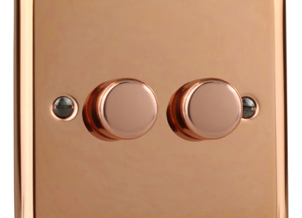 Varilight DIMMER 2-Gang 2W 2X100W  2-Gang 2-Way Push-On/Off Rotary LED Dimmer 2 x 0-100W (1-10 LEDs)