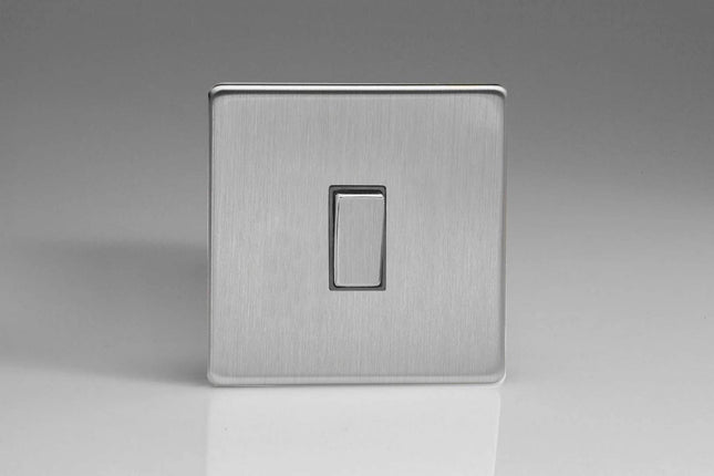 Varilight 1-Gang 20A Double Pole Rocker Switch In Brushed Steel