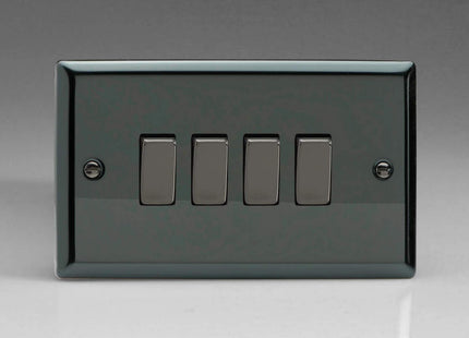 Varilight XI9D Rocker Switches 4 Gang Iridium Black Iridium