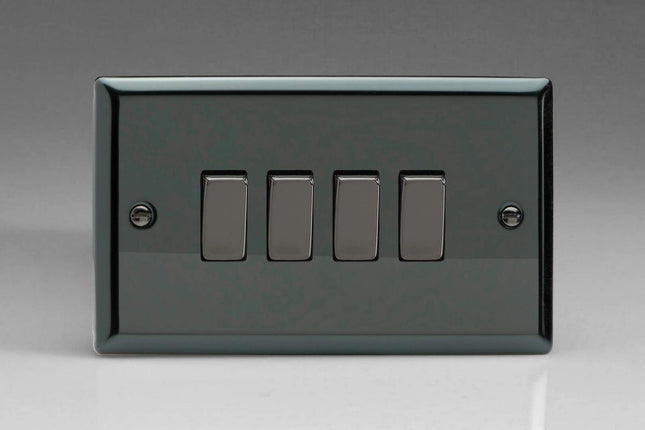 Varilight XI9D Rocker Switches 4 Gang Iridium Black Iridium