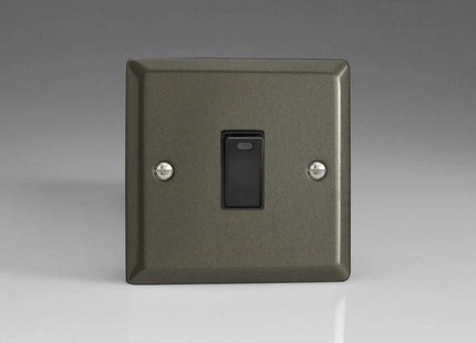 Varilight 1-Gang 20A Double Pole Rocker Light Switch + Neon Indicator Light Graphite XP20NB