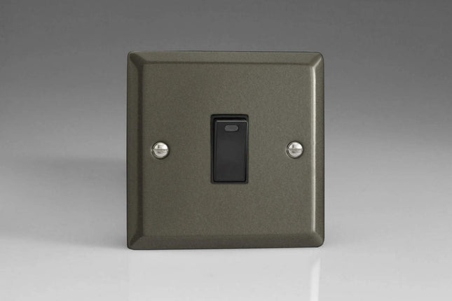 Varilight 1-Gang 20A Double Pole Rocker Light Switch + Neon Indicator Light Graphite XP20NB