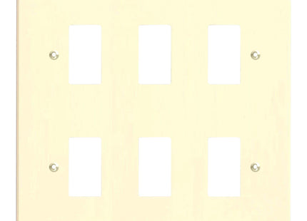 Varilight XDWPG6 PowerGrid White Chocolate 6 Gang Grid Plate (Double Twin Plate)