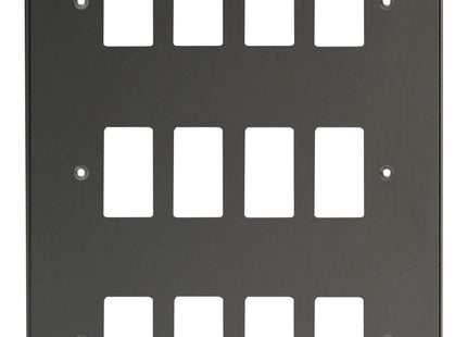 Varilight 12-Gang Grid Plate (Triple Twin Plate) Iridium XDIPG12-P