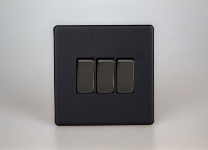Varilight 3-Gang 10A 1- Or 2-Way Rocker Switch