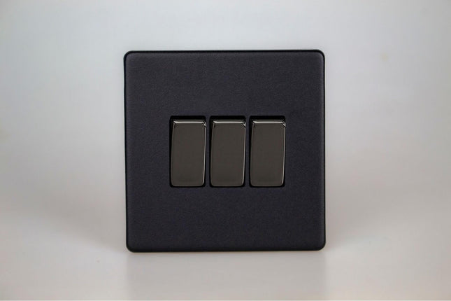 Varilight 3-Gang 10A 1- Or 2-Way Rocker Switch