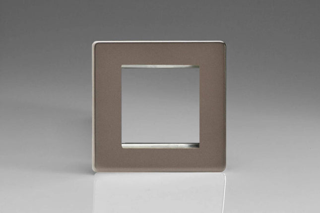 Varilight Data Grid Face Plate For 2 Data Module Width Dimension Screwless Pewter XDRG2S