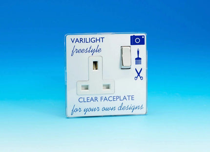 Varilight 1-Gang 13A Double Pole Switched Plug Socket with Metal Rockers XIF4CW