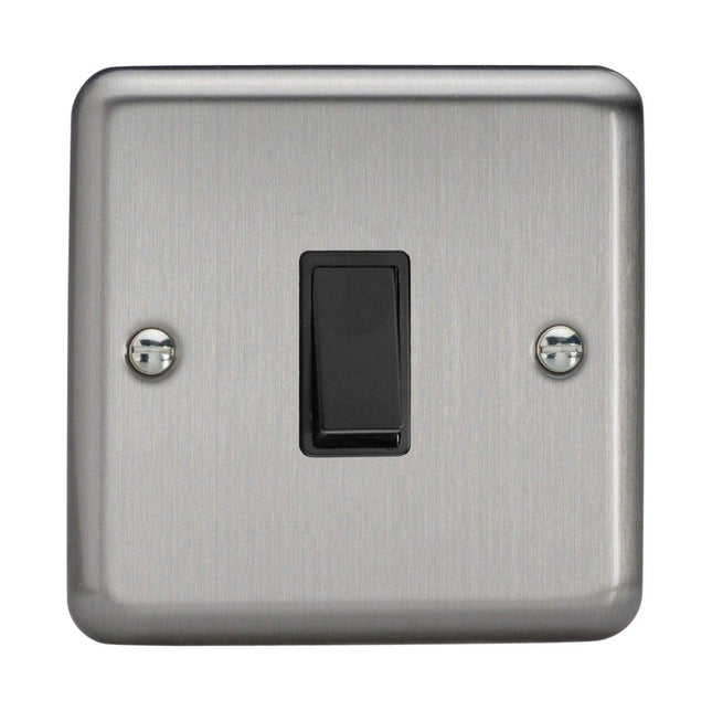 Varilight 1-Gang 6A Retractive Switch (Bell Switch) Matt Chrome XSBPB