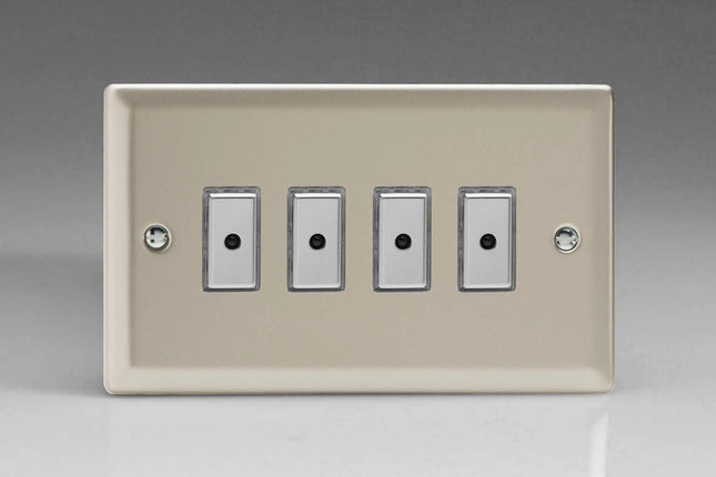 Varilight 4-Gang 1-Way Remote/Tactile Touch Control Master LED Dimmer 4 x 0-100W (Max 10 LEDs) Satin Chrome JNE104