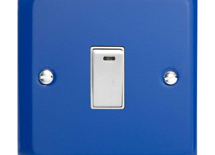 Varilight 1-Gang 20A Double Pole Rocker Light Switch + Neon Indicator Light Reflex Blue XY20NW.RB
