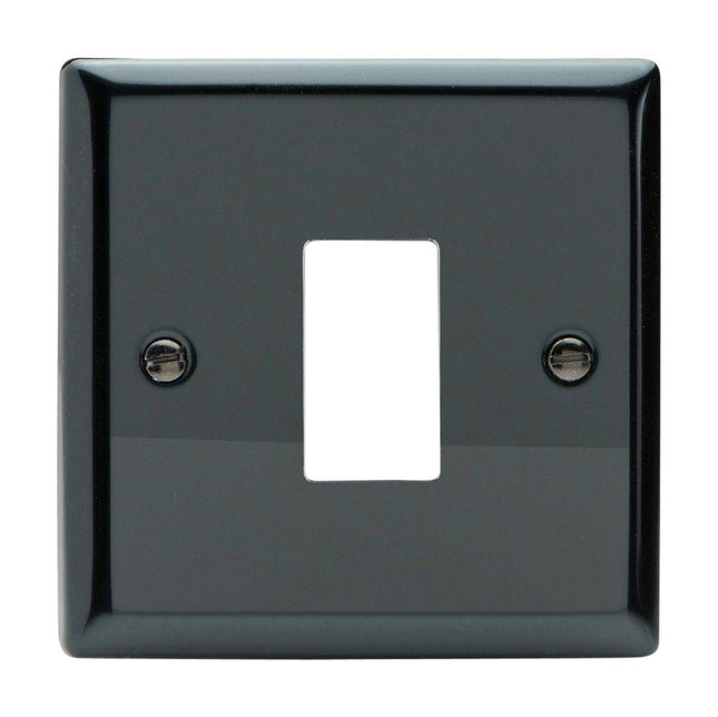 Varilight XIPGY1 Classic Iridium Black 1-Gang PowerGrid Plate (Single Plate)