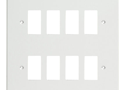 Varilight XDQPG8 PowerGrid Premium White 8-Gang Grid Plate (Double Twin Plate)