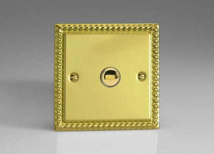 Varilight 1-Gang 6A 1-Way Push-to-Make Momentary Switch Georgian Brass XGM1