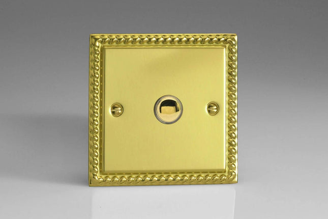 Varilight 1-Gang 6A 1-Way Push-to-Make Momentary Switch Georgian Brass XGM1