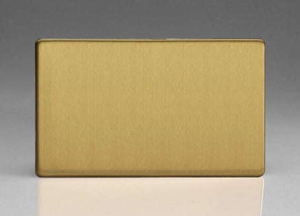 Varilight 2-Gang Blank Plate Dimension Screwless Brushed Brass XDBDBS