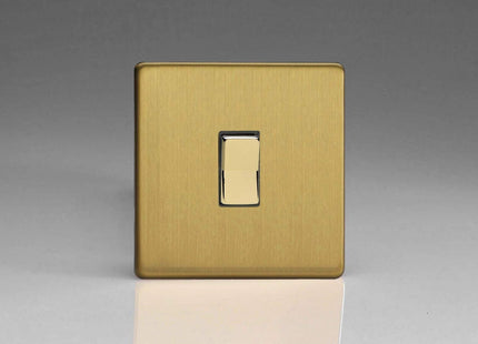 Varilight XDBR1S Screwless Brushed Brass 1-Gang 10A 1 or 2 Way Retractive Light Switch