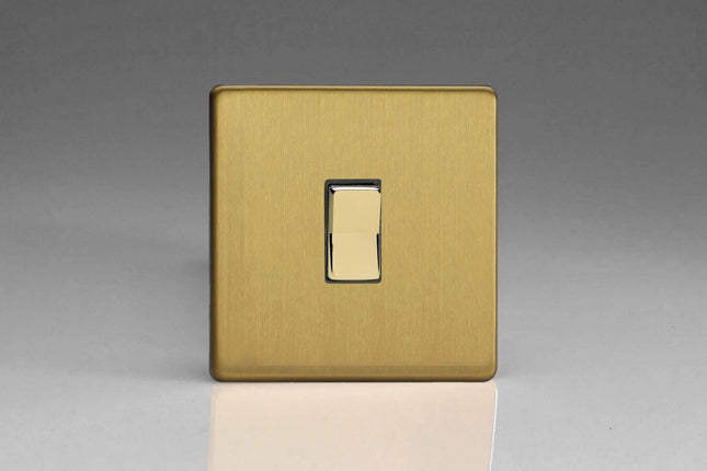 Varilight XDBR1S Screwless Brushed Brass 1-Gang 10A 1 or 2 Way Retractive Light Switch