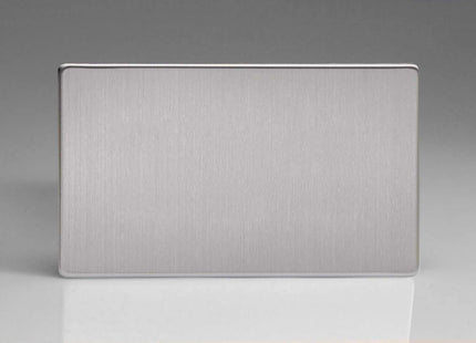 Varilight 2-Gang Blank Plate Dimension Screwless Matt Chrome XDSDBS