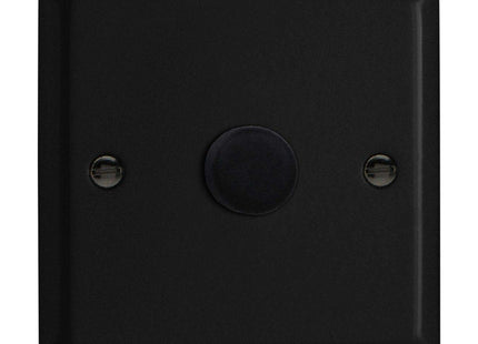 Varilight Urban Matt Black V-Pro 1-Gang 1 or 2 Way 1 x 400W Push-on/Push-Off V-Pro LED Dimmer