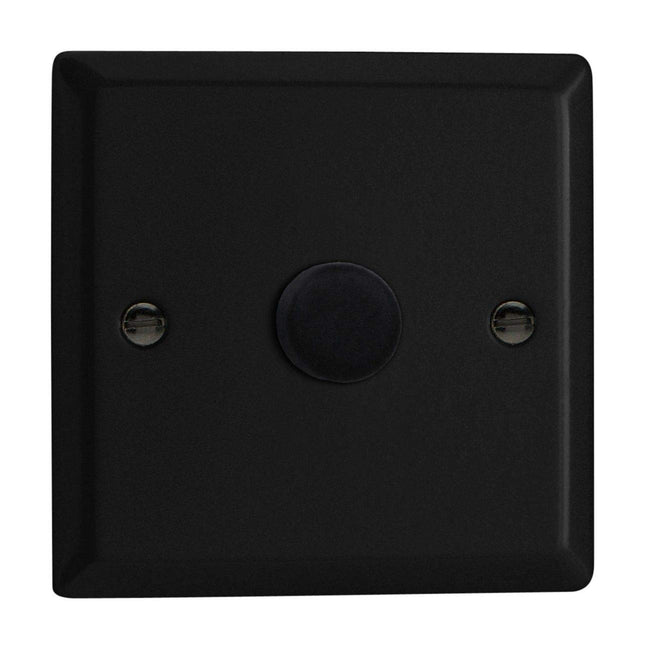 Varilight Urban Matt Black V-Pro 1-Gang 1 or 2 Way 1 x 400W Push-on/Push-Off V-Pro LED Dimmer