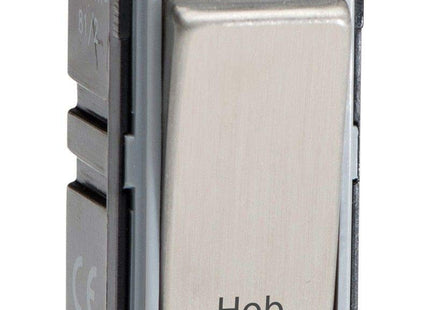 Varilight Engraved 20A 1-Way Double Pole Switch 'Hob' PowerGrid Steel G201DS.HB