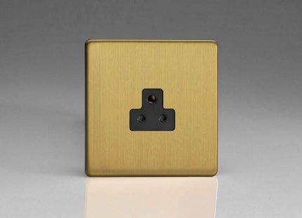 Varilight 1-Gang 2A Round Pin Socket Dimension Screwless Brushed Brass XDBRP2ABS