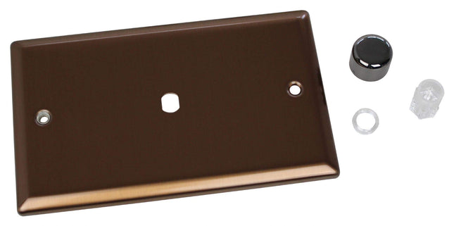 Varilight WYD1.BZ Urban Brushed Bronze 1-Gang Dimmer Plate Only + Knobs (Twin Plate)