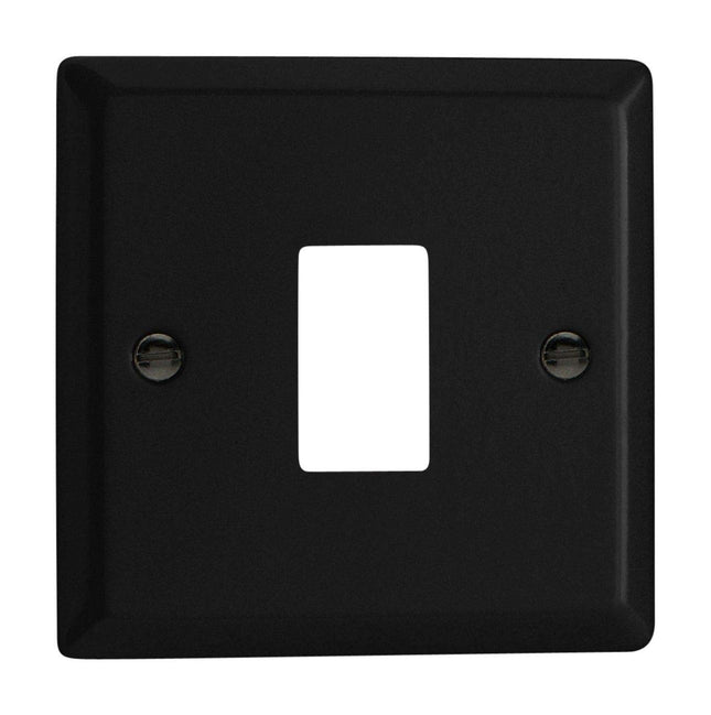 Varilight XYPGY1.MB Urban Matt Black 1-Gang PowerGrid Plate (Single Plate)