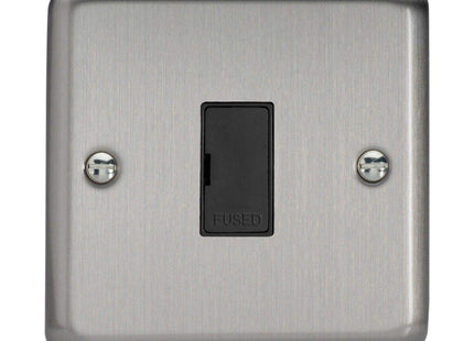 Varilight Classic Matt Chrome 13A Unswitched Fused Spur Black
